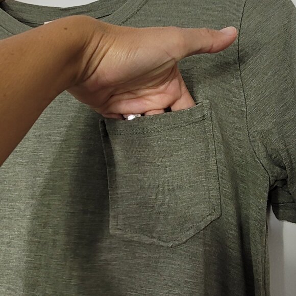 Jessica Simpson Women Green Front Pocket Relaxed Fit Casual T-Shirt Dress Size S - Picture 4 of 10